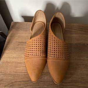 Catherine Malandrino Roffee Perforated D'Orsay Flat, Size 7, Cognac!